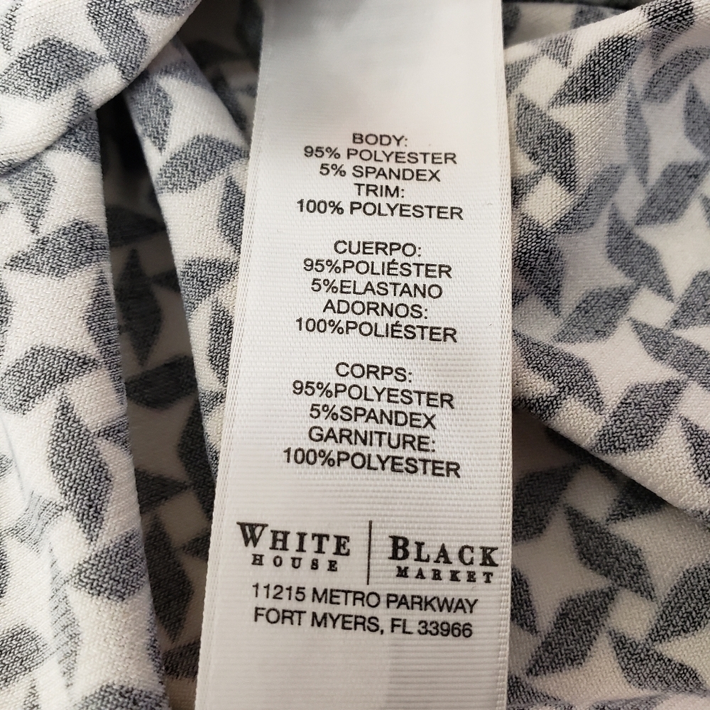White House Black Market Womens Top Sheer Neckline Sleeves Size Medium - Picture 5 of 6